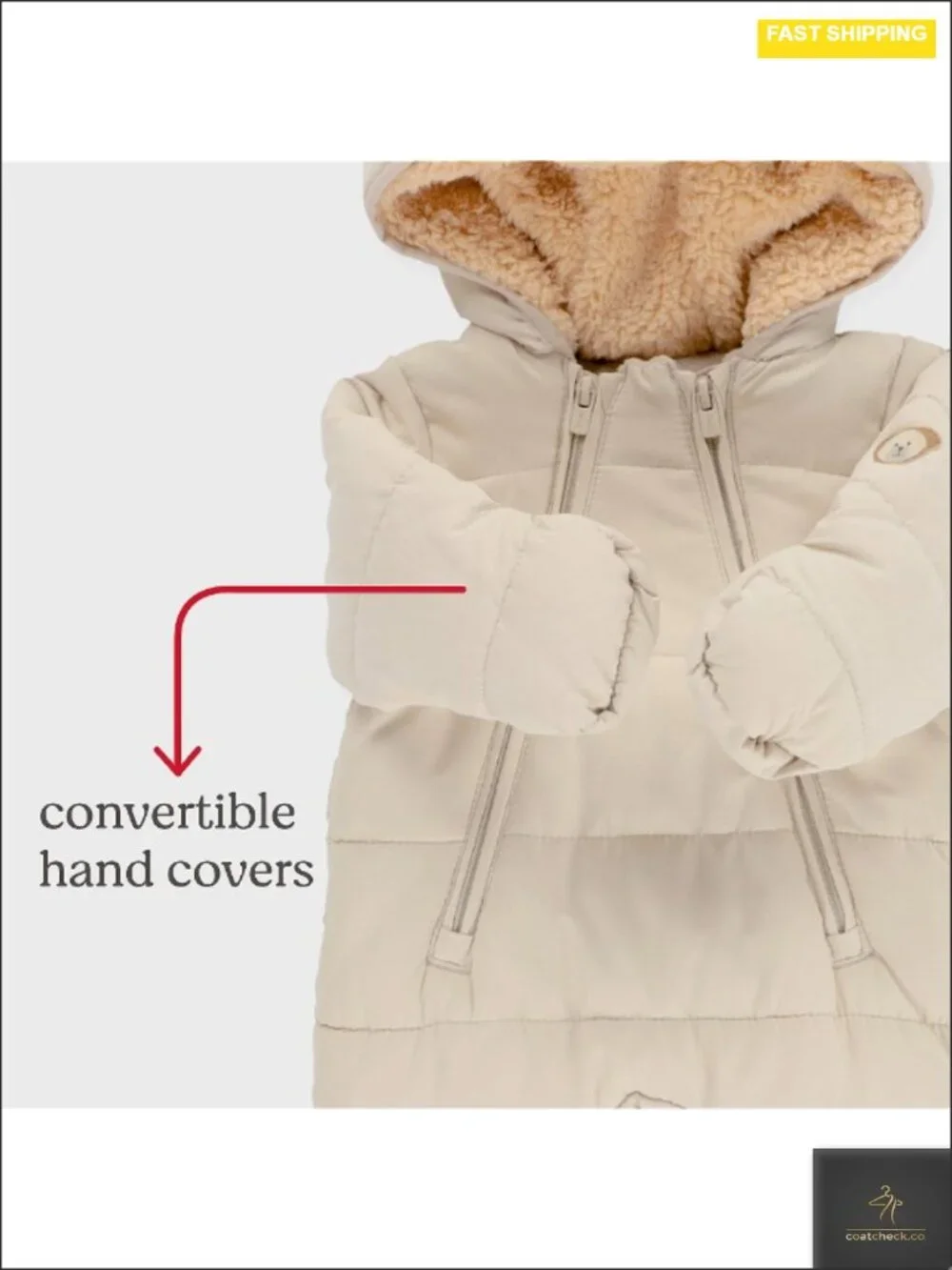 Unisex Baby Sherpa Lined Footed Snow Suit, Zipper, Water Resistant